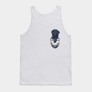 Pocket Cute Black Labrador Tank Top